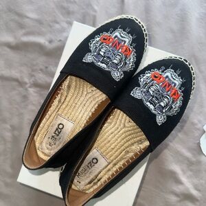 Kenzo Navy Canvas Tiger Espadrilles Women size 7